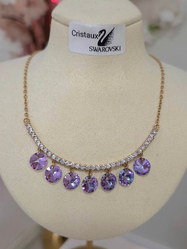 Collier acier inoxydable & cristaux Swarovski