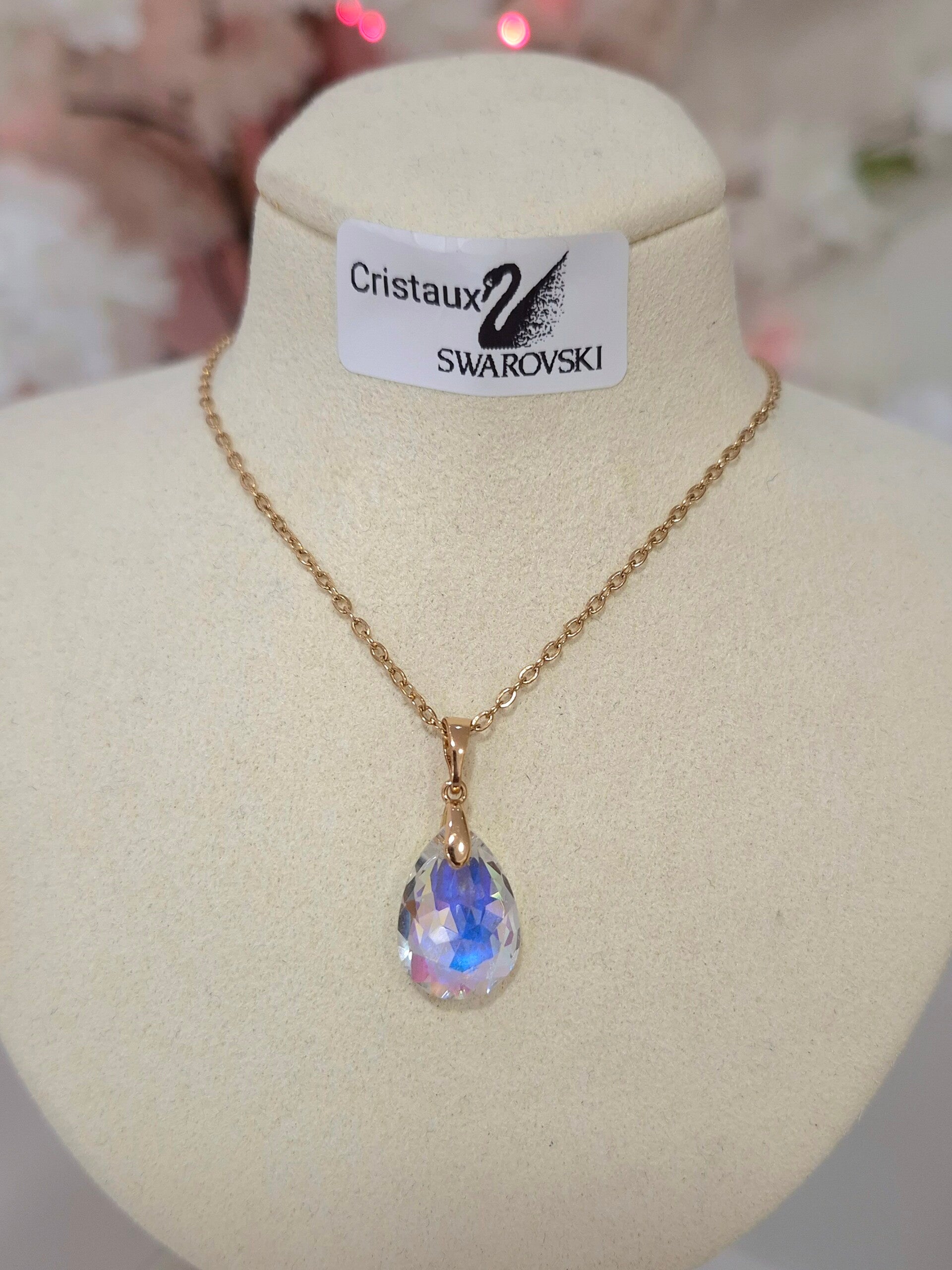 Collier acier inoxydable & cristaux Swarovski