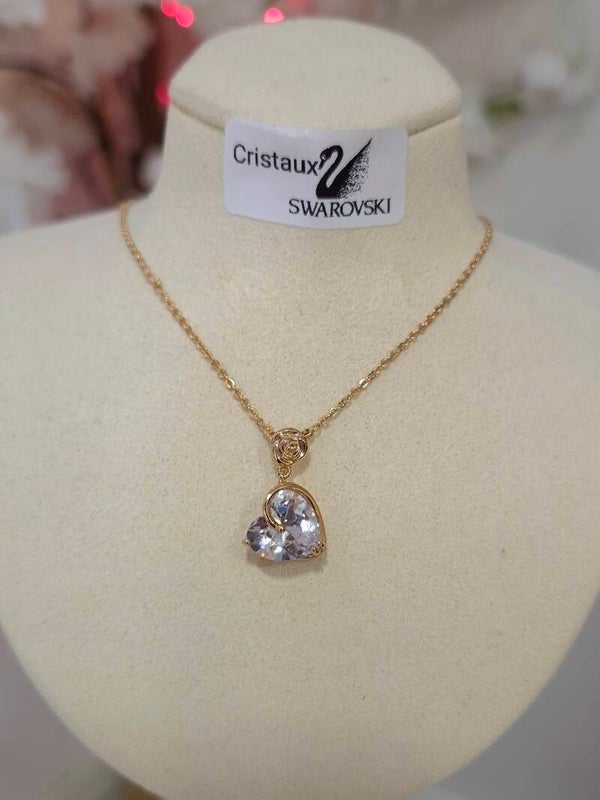 Collier acier inoxydable & cristaux Swarovski