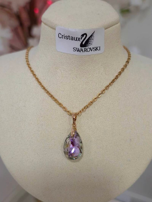 Collier acier inoxydable & cristaux Swarovski