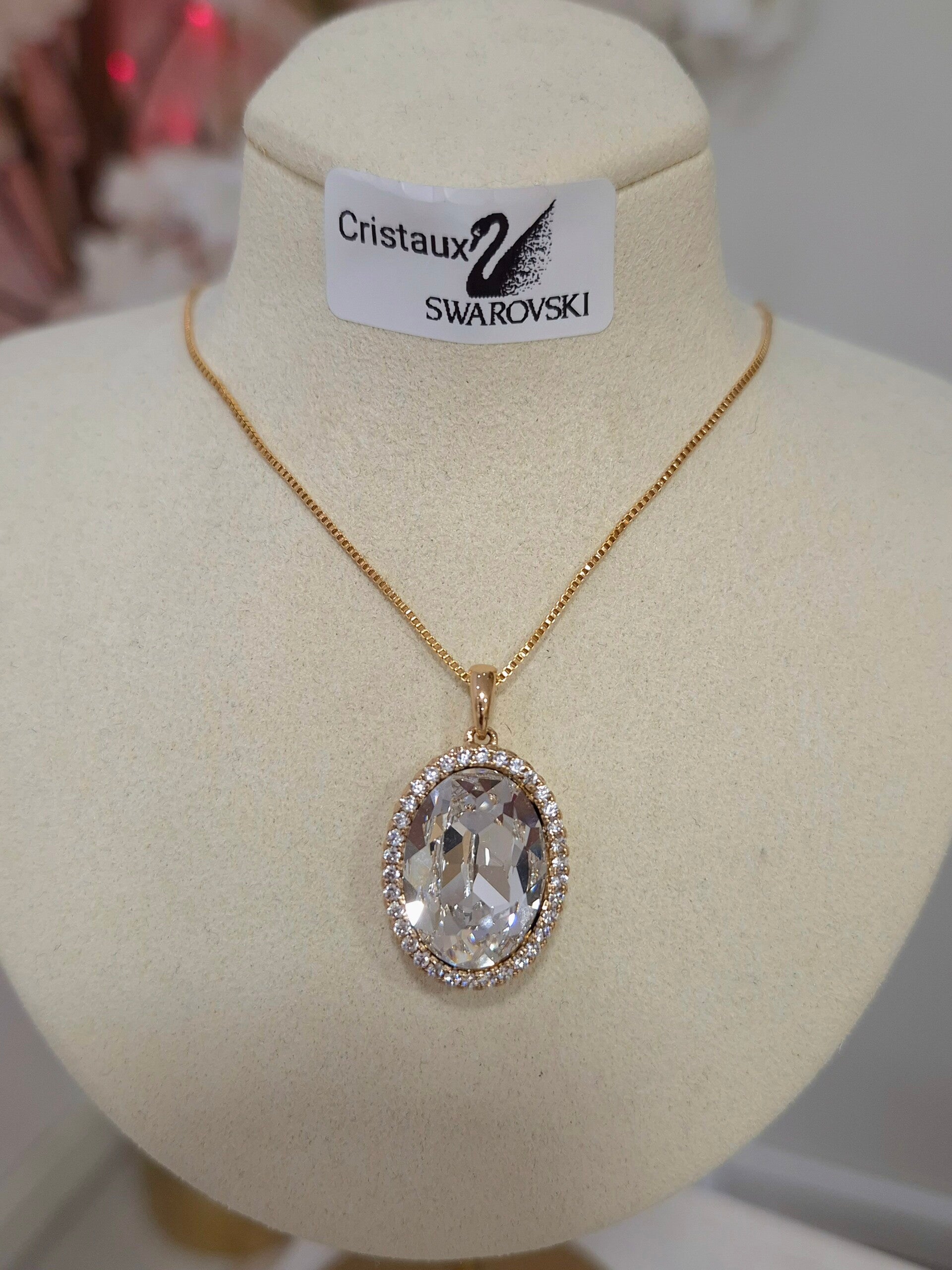 Collier acier inoxydable & cristaux Swarovski