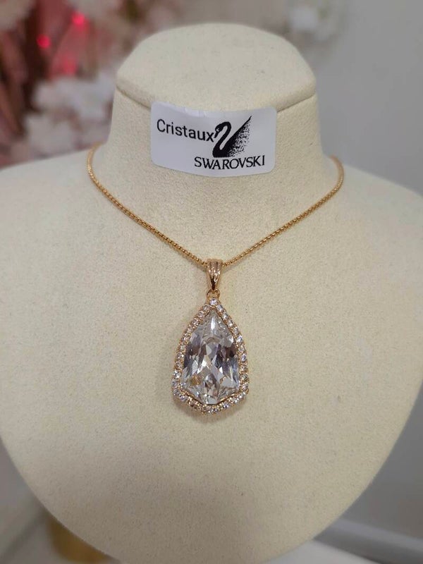 Collier acier inoxydable & cristaux Swarovski