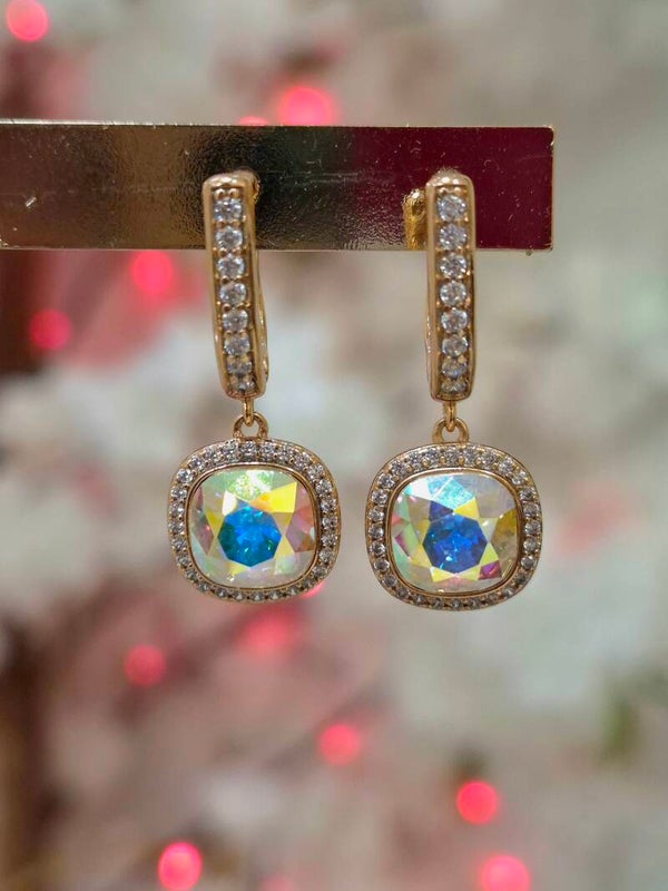 Boucles d’oreilles acier inoxydable & cristaux Swarovski – Élégance brillante