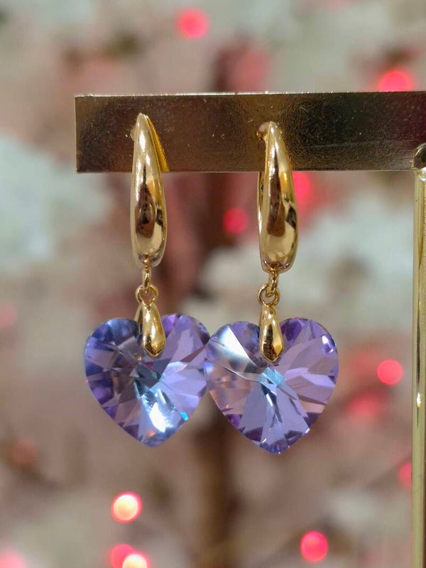 Boucles d’oreilles acier inoxydable & cristaux Swarovski – Élégance brillante