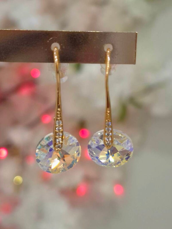 Boucles d’oreilles acier inoxydable & cristaux Swarovski – Élégance brillante