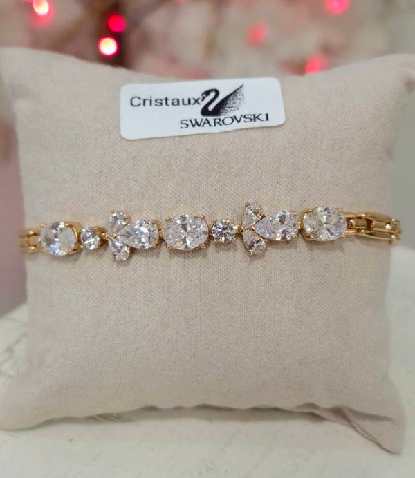 Bracelet en acier inoxydable & cristaux Swarovski
