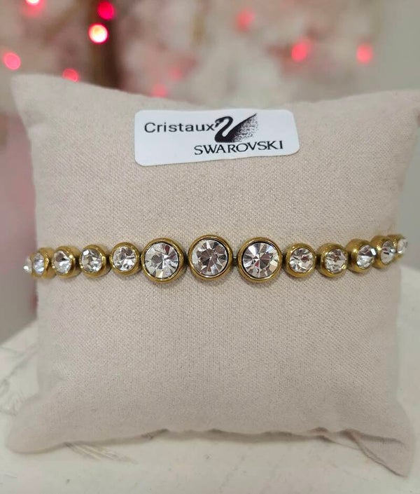 Bracelet en acier inoxydable & cristaux Swarovski
