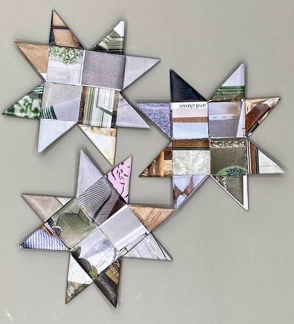 Christmas Woven Paper Stars - Neutral