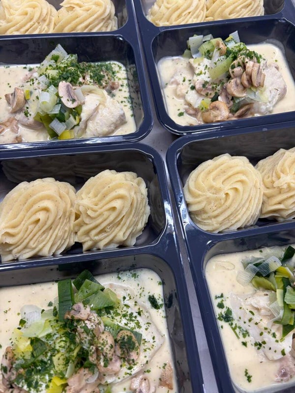 Dagschotel Koolvishaasje, witte wijnsaus, prei en puree