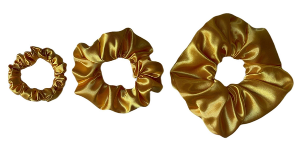 Chouchou en satin - Jaune brillant