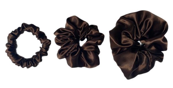 Chouchou en satin - Marron glacé
