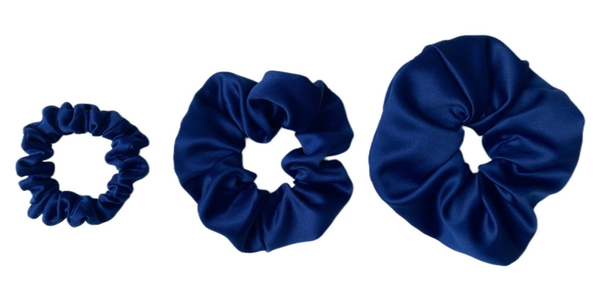 Chouchou en satin - Bleu marine