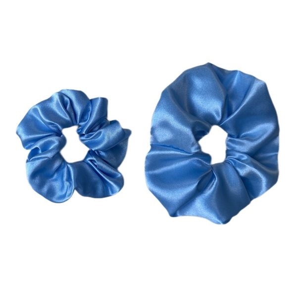 Chouchou en satin - Bleu ciel