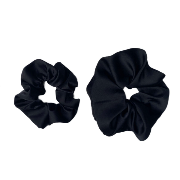 Chouchou en satin - Noir mat