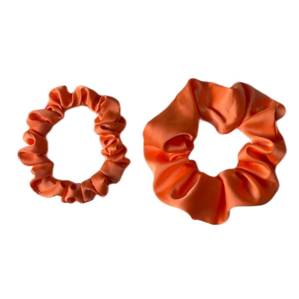 Chouchou en satin - Orange mat