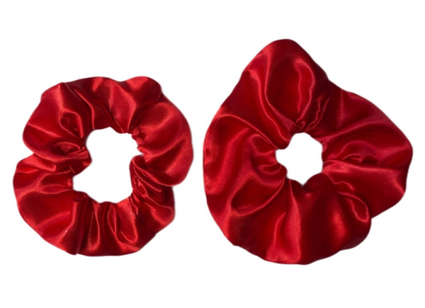 Chouchou en satin - Rouge brillant