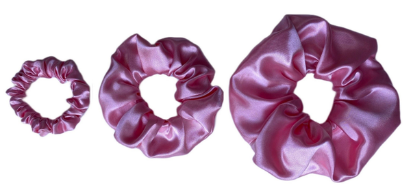 Chouchou en satin - Rose brillant