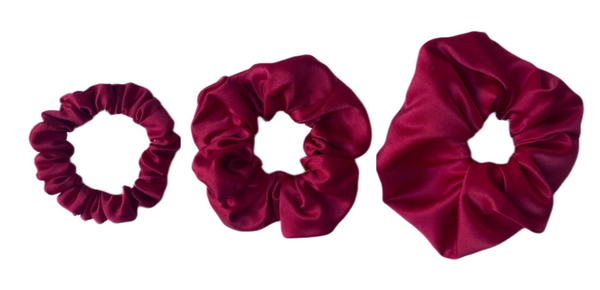 Chouchou en satin - Rouge mat