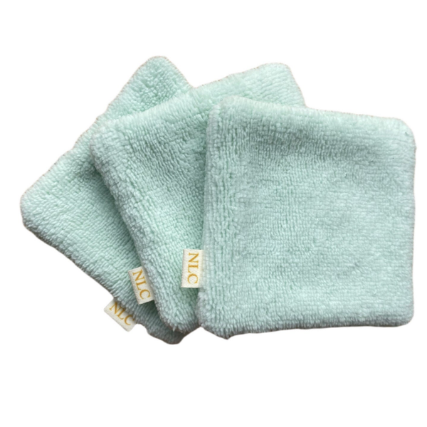Lingettes éponge bambou - Vert d'eau