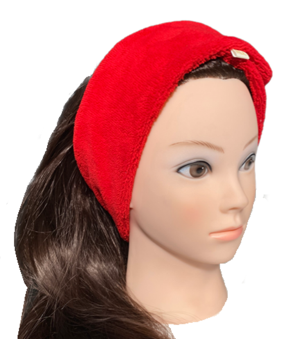 Bandeau de soins en éponge bambou - Rouge