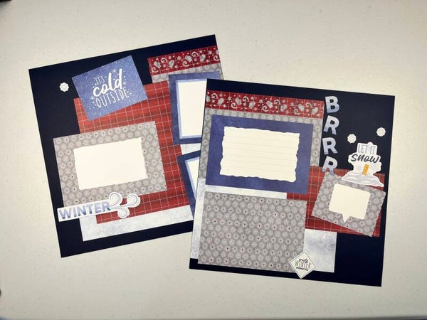 Flurry of Fun Premade Double Page Scrapbook Layout