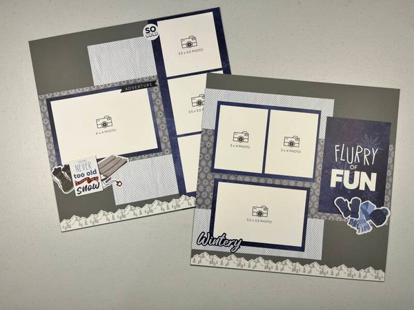 Flurry of Fun Premade Double Page Scrapbook Layout