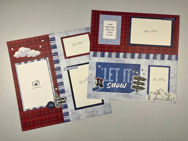 Flurry of Fun Premade Double Page Scrapbook Layout