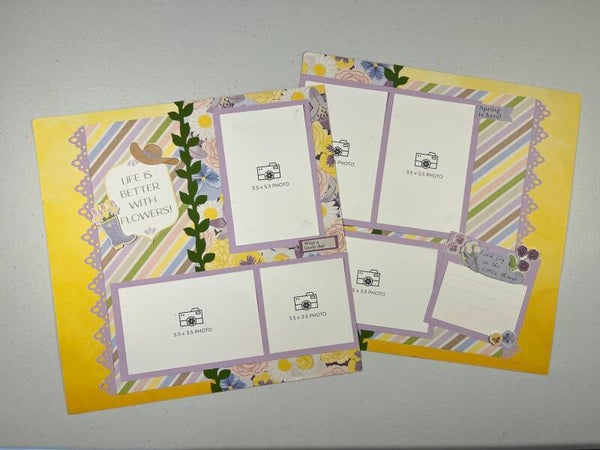 Spring Soiree Double Page Premade Scrapbook Layout