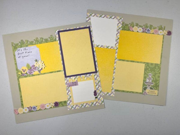 Spring Soiree Double Page Premade Scrapbook Layout
