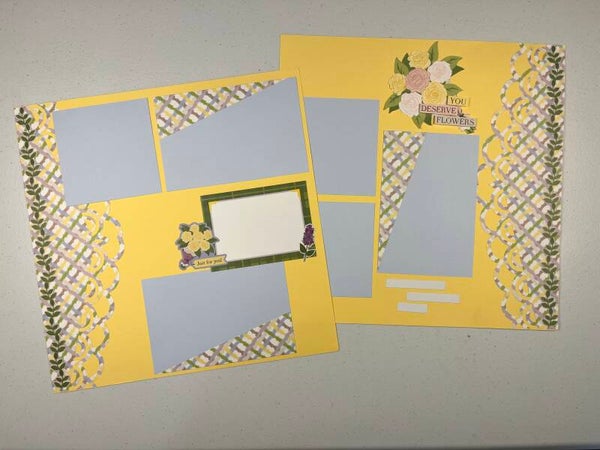 Spring Soiree Double Page Premade Scrapbook Layout