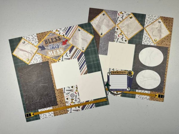 Riveting Double Page Premade Scrapbook Layout