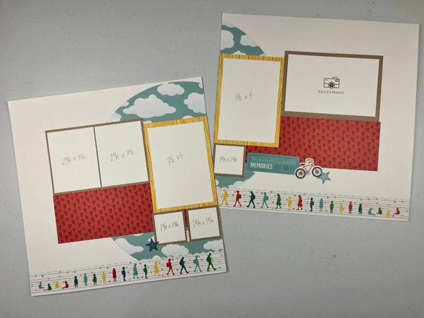 Growing Up Double Page Premade Scrapbook Layout