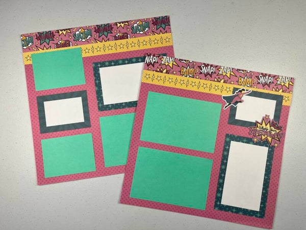 Growing Up Double Page Premade Scrapbook Layout