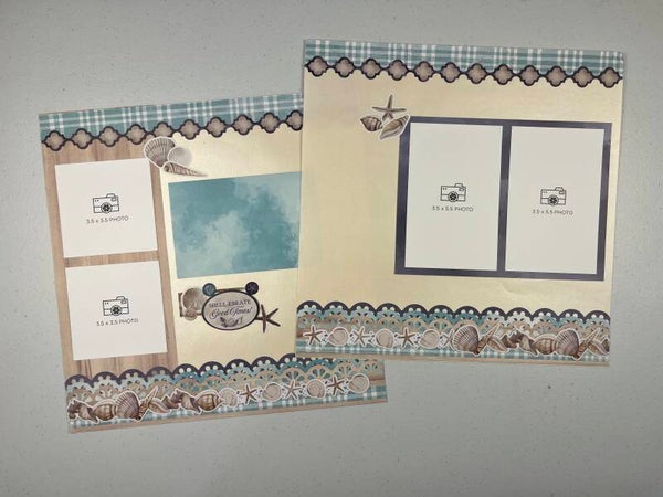 Coastal Shore Double Page Premade Scrapbook Layout