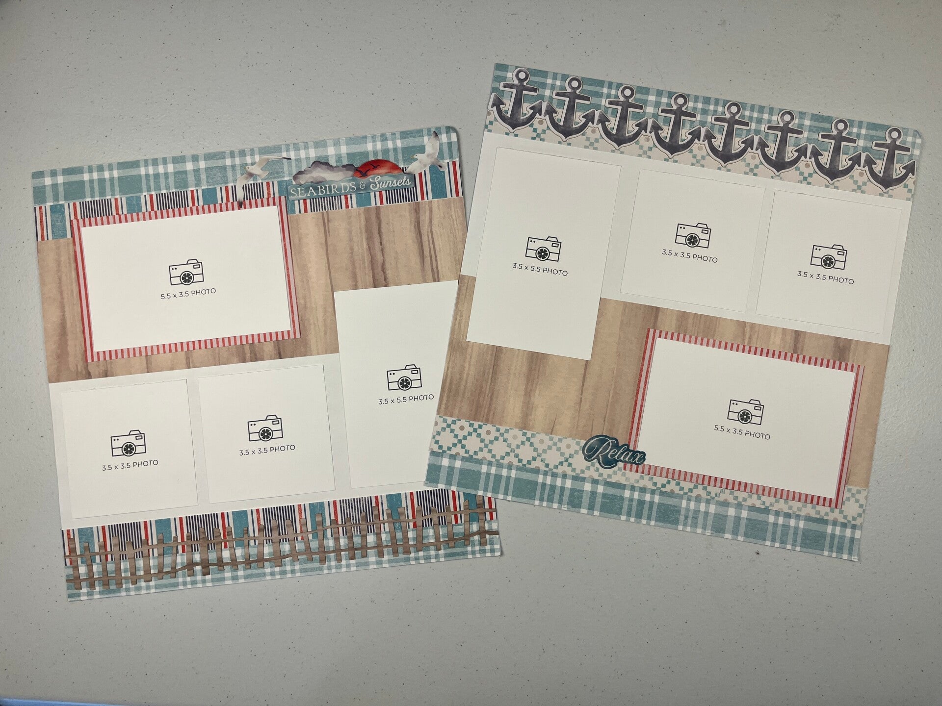 Coastal Shore Double Page Premade Scrapbook Layout