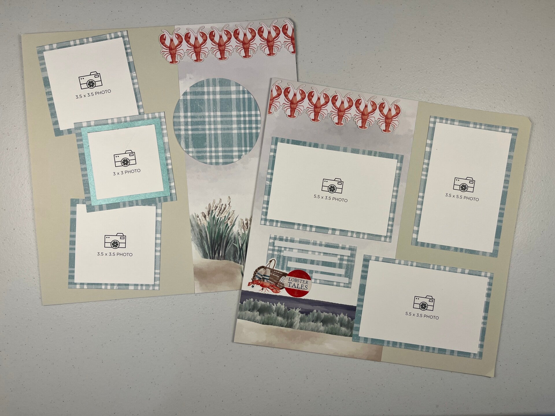 Coastal Shore Double Page Premade Scrapbook Layout