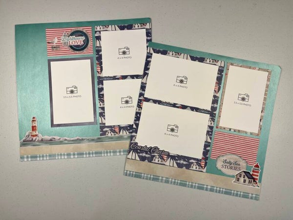 Coastal Shore Double Page Premade Scrapbook Layout