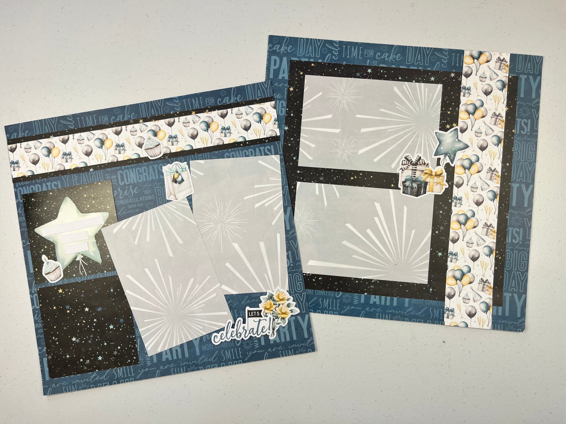 Celebrate Double Page Premade Scrapbook Layout