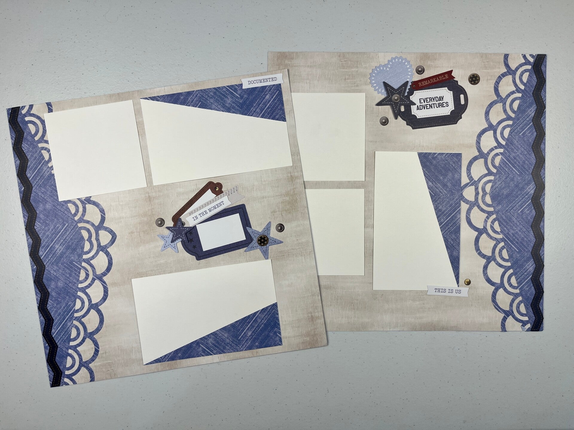 Denim Double Page Premade Scrapbook Layout