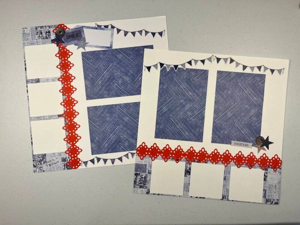 Denim Double Page Premade Scrapbook Layout