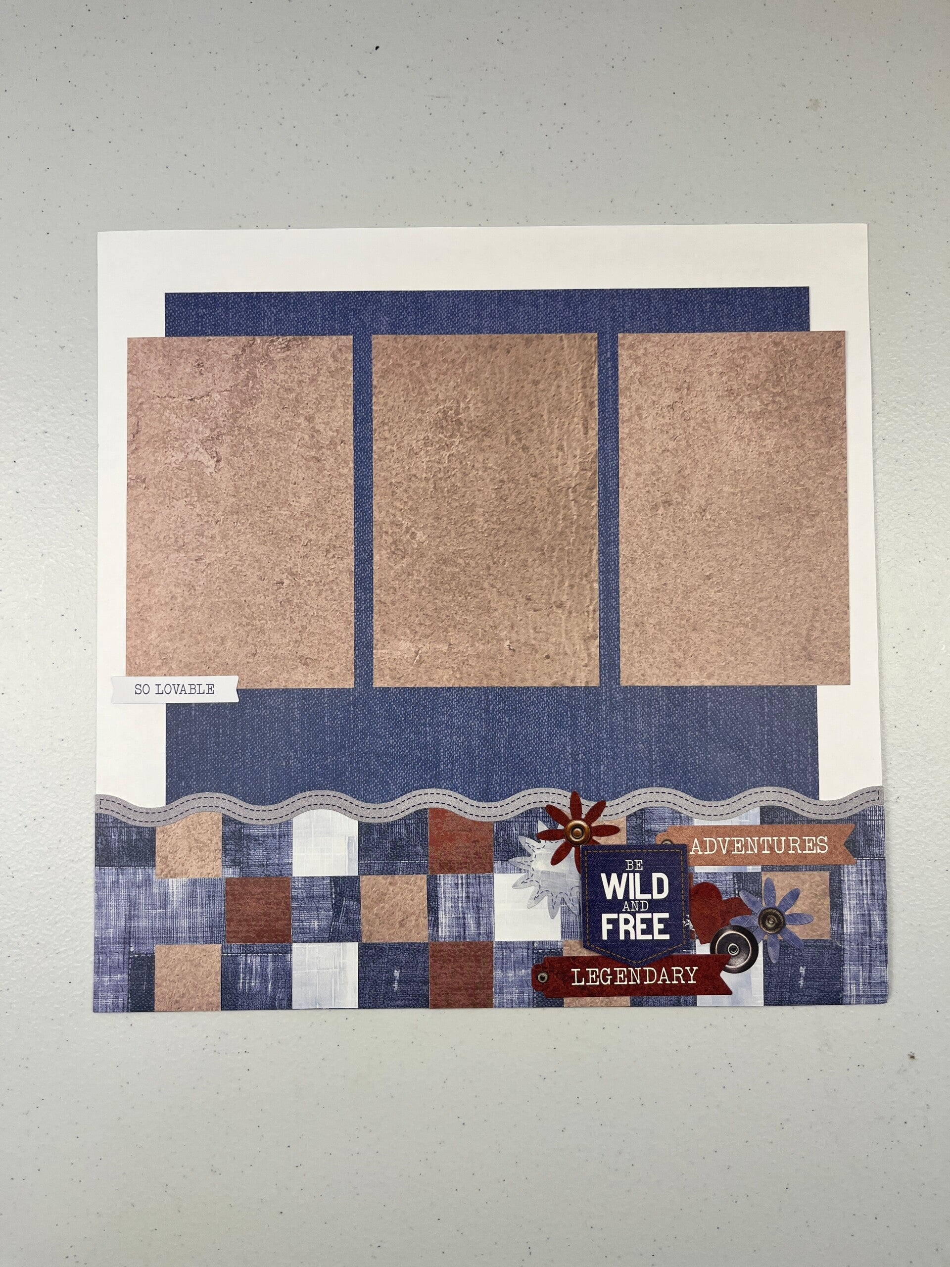 Denim Premade Scrapbook Layout