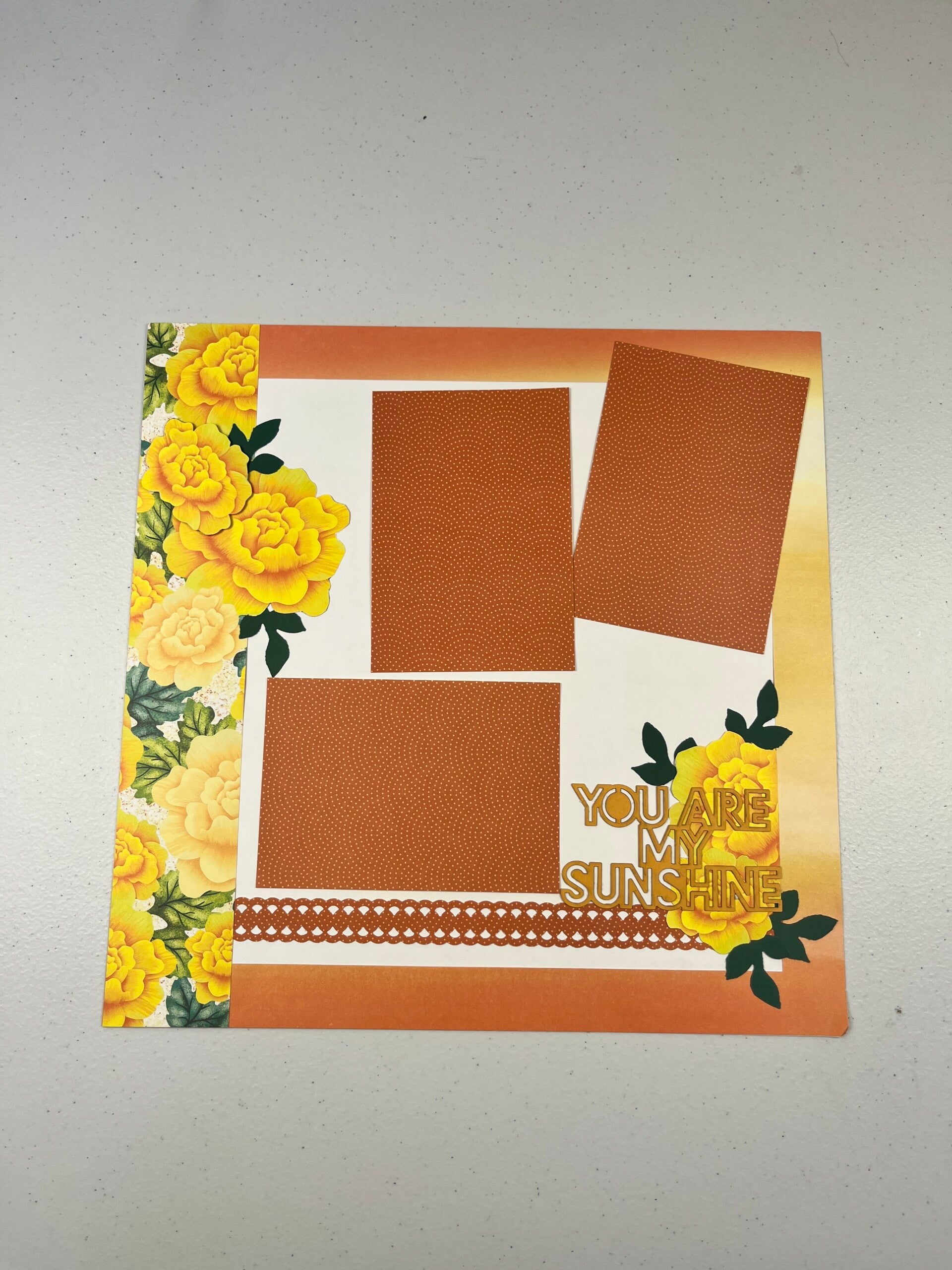 Yellow Rose Premade Scrapbook Layout