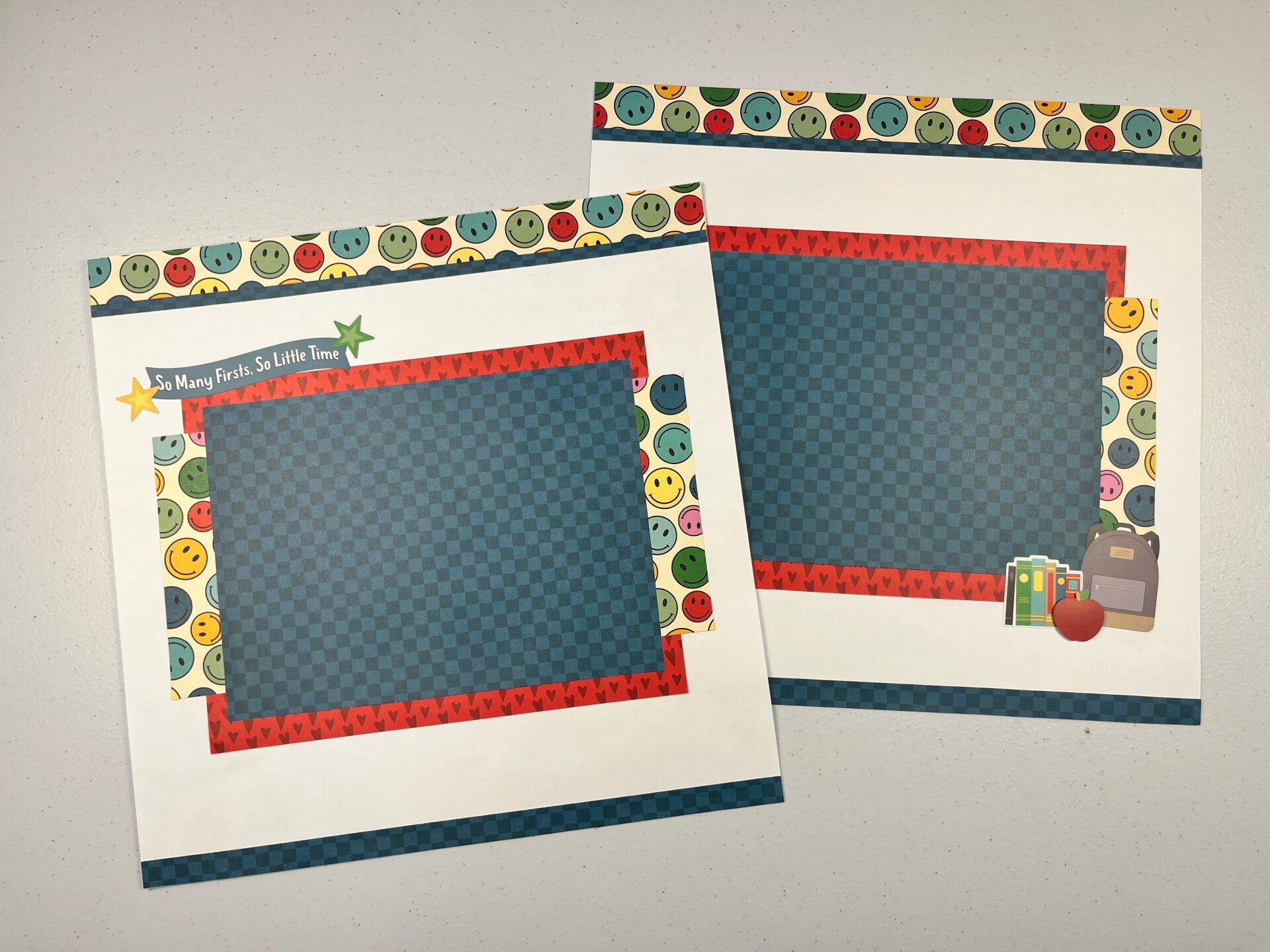 Growing Up Double Page Premade Scrapbook Layout