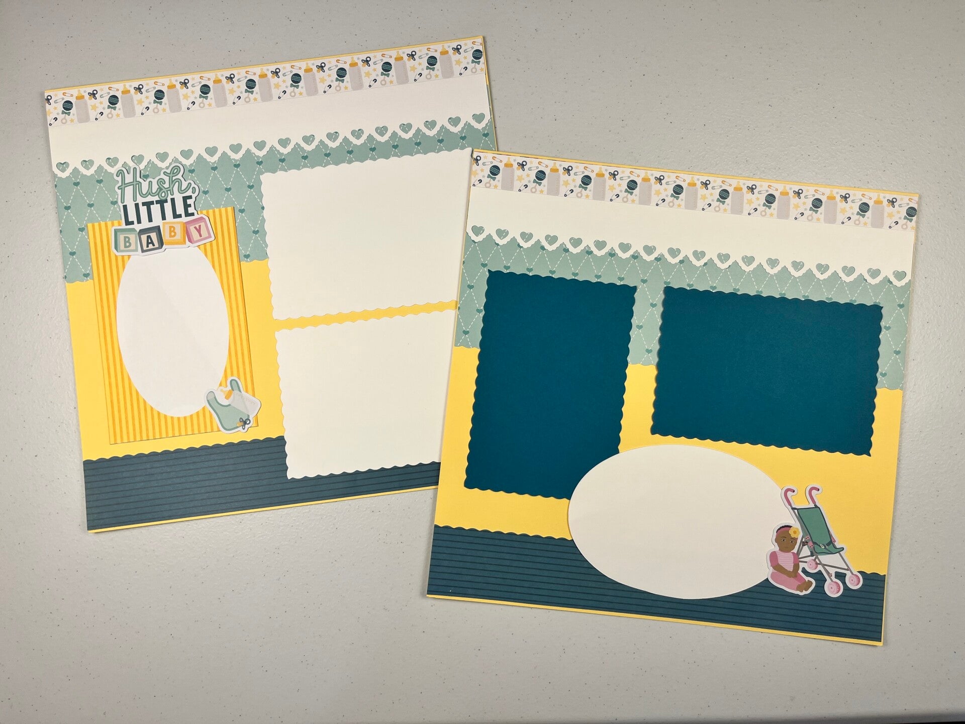 Growing Up Double Page Premade Scrapbook Layout