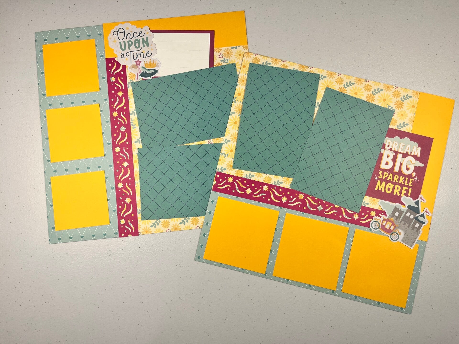 Growing Up Double Page Premade Scrapbook Layout