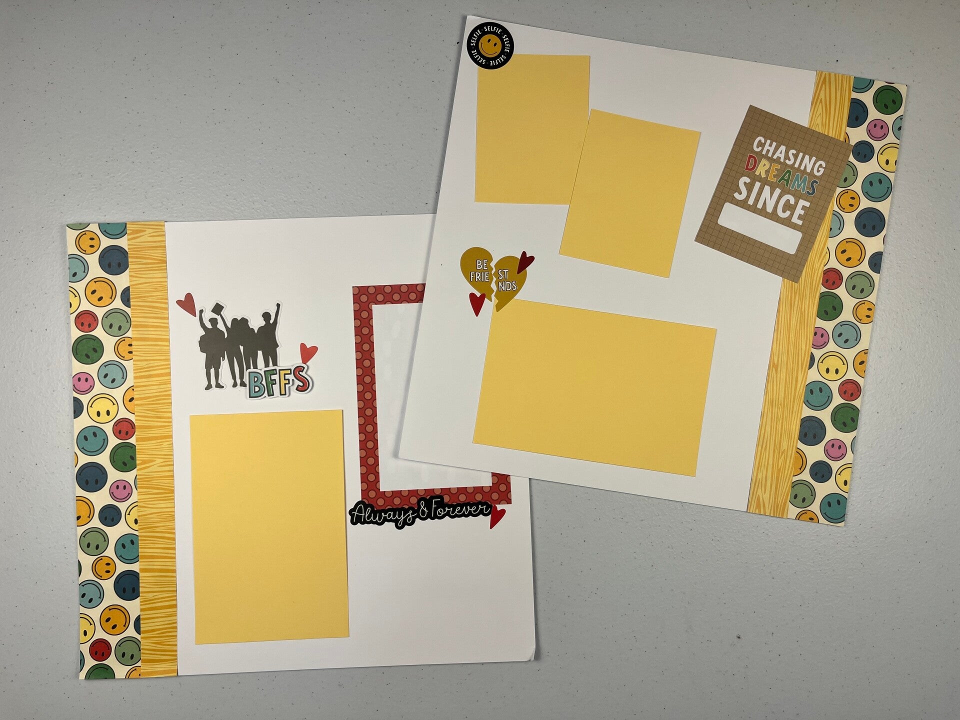 Growing Up Double Page Premade Scrapbook Layout