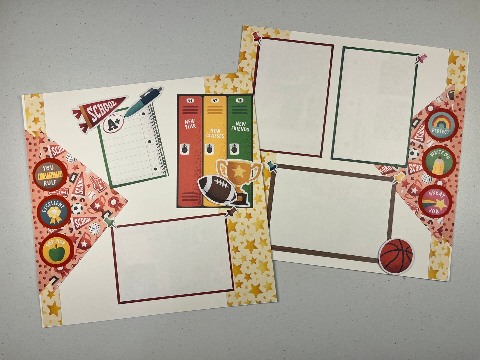 School Dayz Double Page Premade Scrapbook Layout