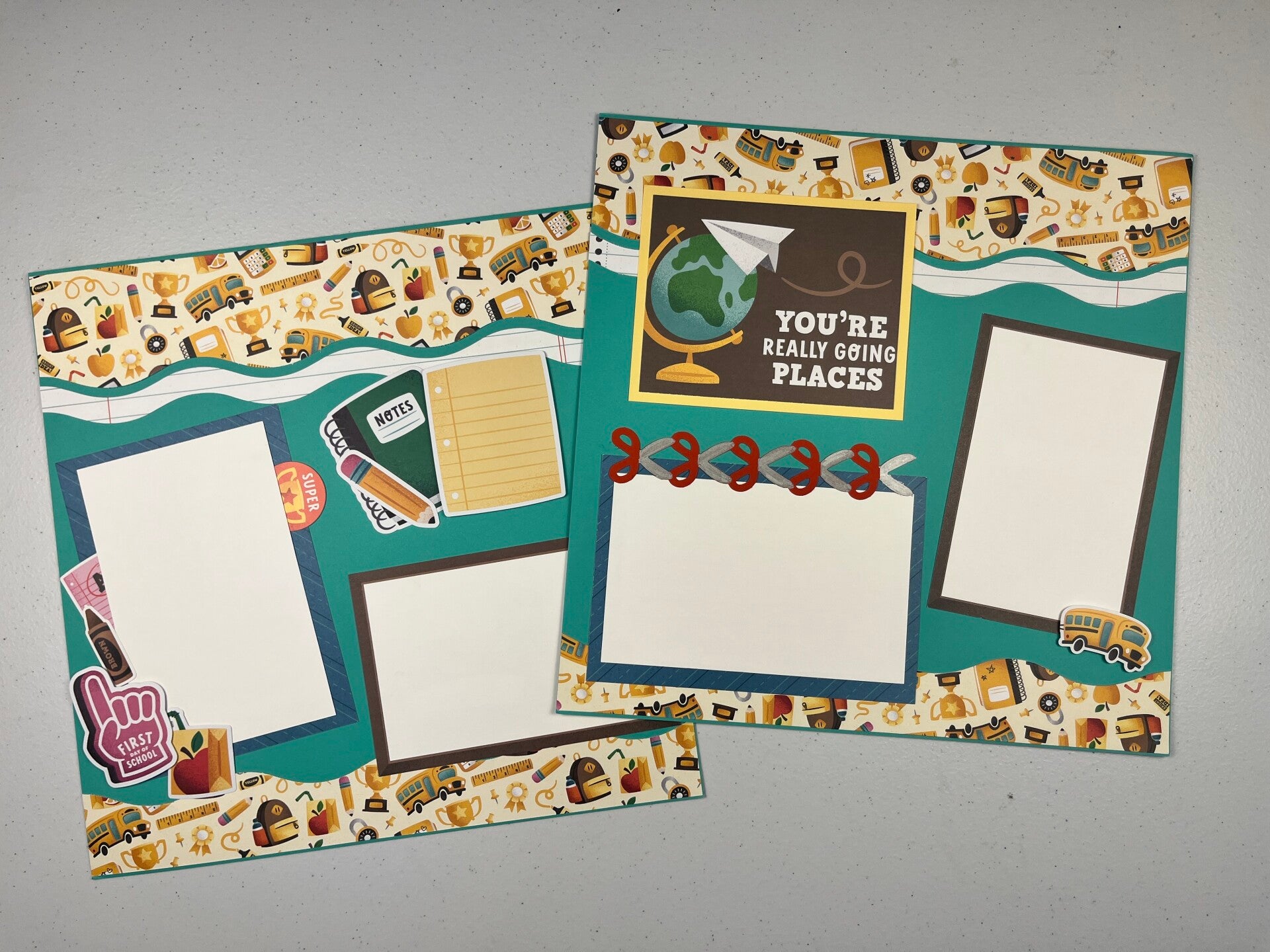 School Dayz Double Page Premade Scrapbook Layout