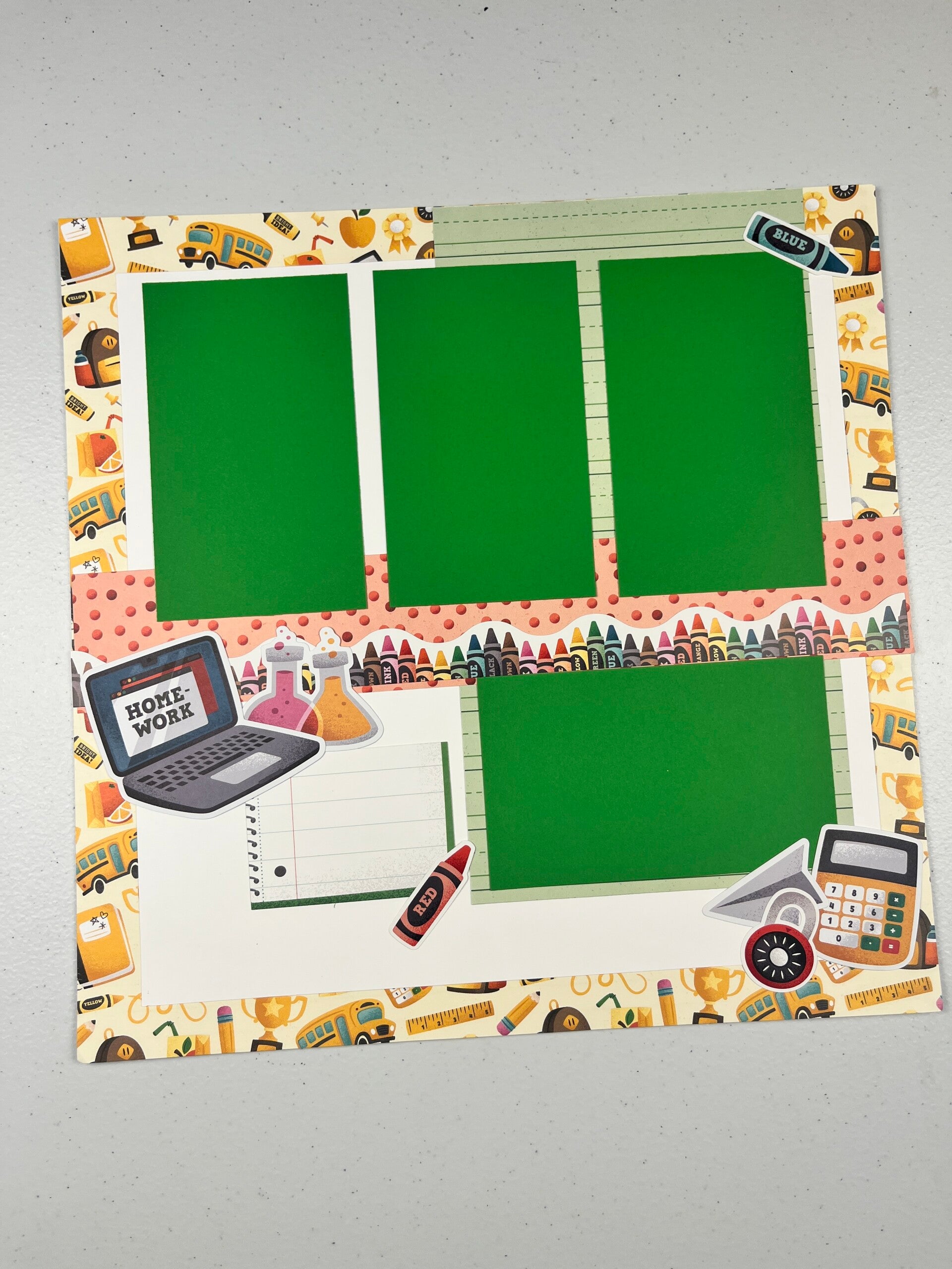 School Dayz Premade Scrapbook Layout