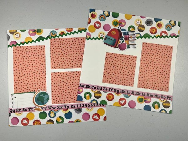 School Dayz Double Page Premade Scrapbook Layout